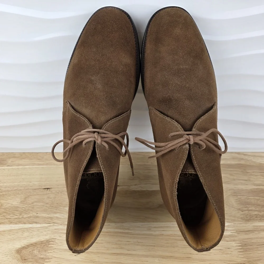 Crockett & Jones Chertsey Chukka Boots Mens Size EU 7.5‎ E US 8.5 Brown Suede